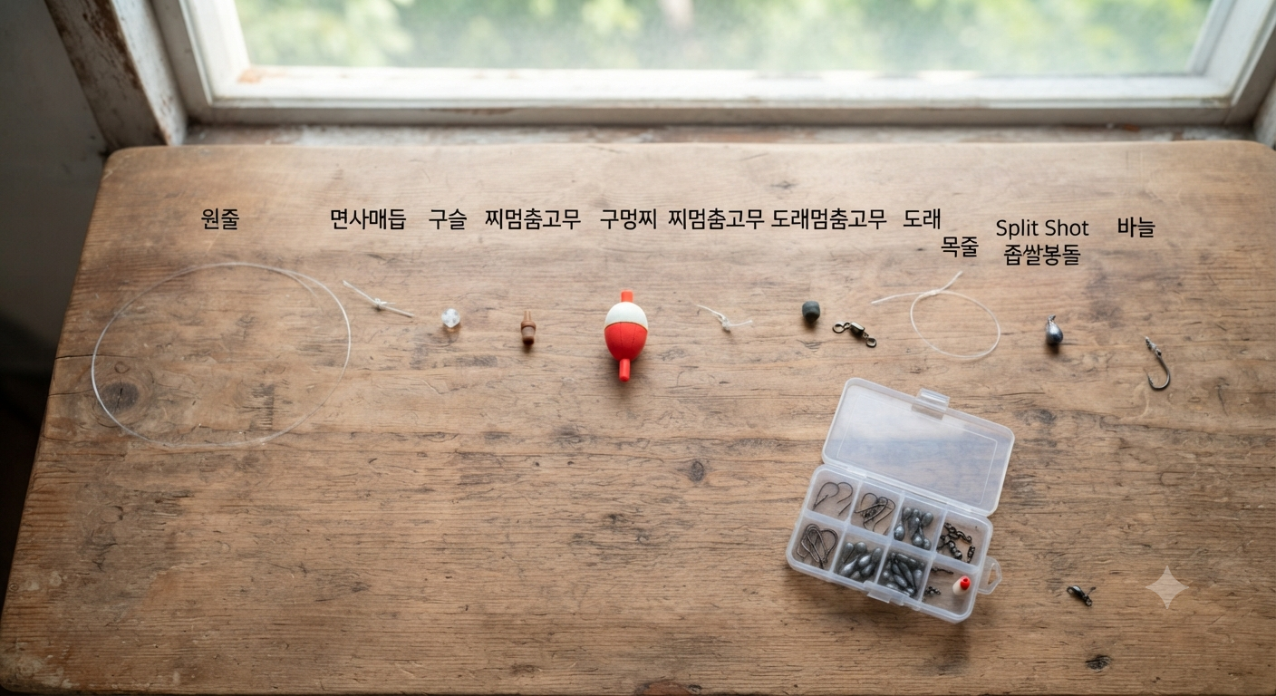 찌낚시 채비 세팅 방법 도해